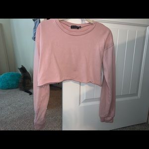 Pink Cropped Crewneck